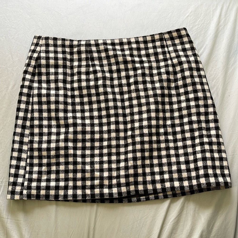 Forever 21 Black and White Gingham Checkered Skirt